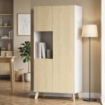 170 cm Virtuvės spintelė su atvira niša ir reguliuojamomis lentynomis – Paveikslėlis 9