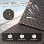 2 dalių saulės gultų komplektas su reguliuojama atrama ir atsparus oro sąlygoms (Ruda) – Paveikslėlis 4