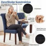 Valgomojo kėdžių komplektas su paminkštinta sėdyne ir atlošu 2 vnt (Mėlyna) – Paveikslėlis 5