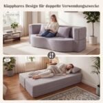 Atlenkiama sofa-lova su Teddy-Fleece apmušalu 2-in-1 (Pilka) – Paveikslėlis 2