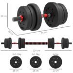Reguliuojamas hantelių ir štangos rinkinys 20 kg – Paveikslėlis 3