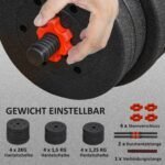 Reguliuojamas hantelių ir štangos rinkinys 20 kg – Paveikslėlis 6