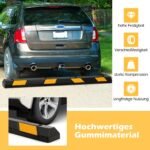 Guminiai automobilio ratų atmušėjai skirti iki 4000 kg apkrovai 2 vnt (Juoda)