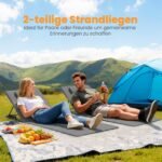 Sulankstomų paplūdimio gultų su reguliuojama nugaros atrama 2 vnt.