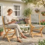 2 vnt. sulankstomų sodo kėdžių su akaciniu rėmu ir orui pralaidžia PE ratano sėdyne – Paveikslėlis 2