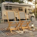 2 vnt. sulankstomų sodo kėdžių su akaciniu rėmu ir orui pralaidžia PE ratano sėdyne – Paveikslėlis 9