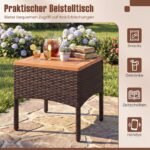 Ratano lauko baldų komplektas su krėslais ir šoniniu staliuku 3 dalių (Pilka) – Paveikslėlis 5