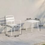 3 dalių bistro komplektas su stikliniu stalu, reguliuojamomis kojelėmis ir atsparumu rūdims – Paveikslėlis 3