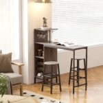 3 dalių kompaktiškas baro komplektas su integruota vyno ir gėrimų saugykla – Paveikslėlis 8