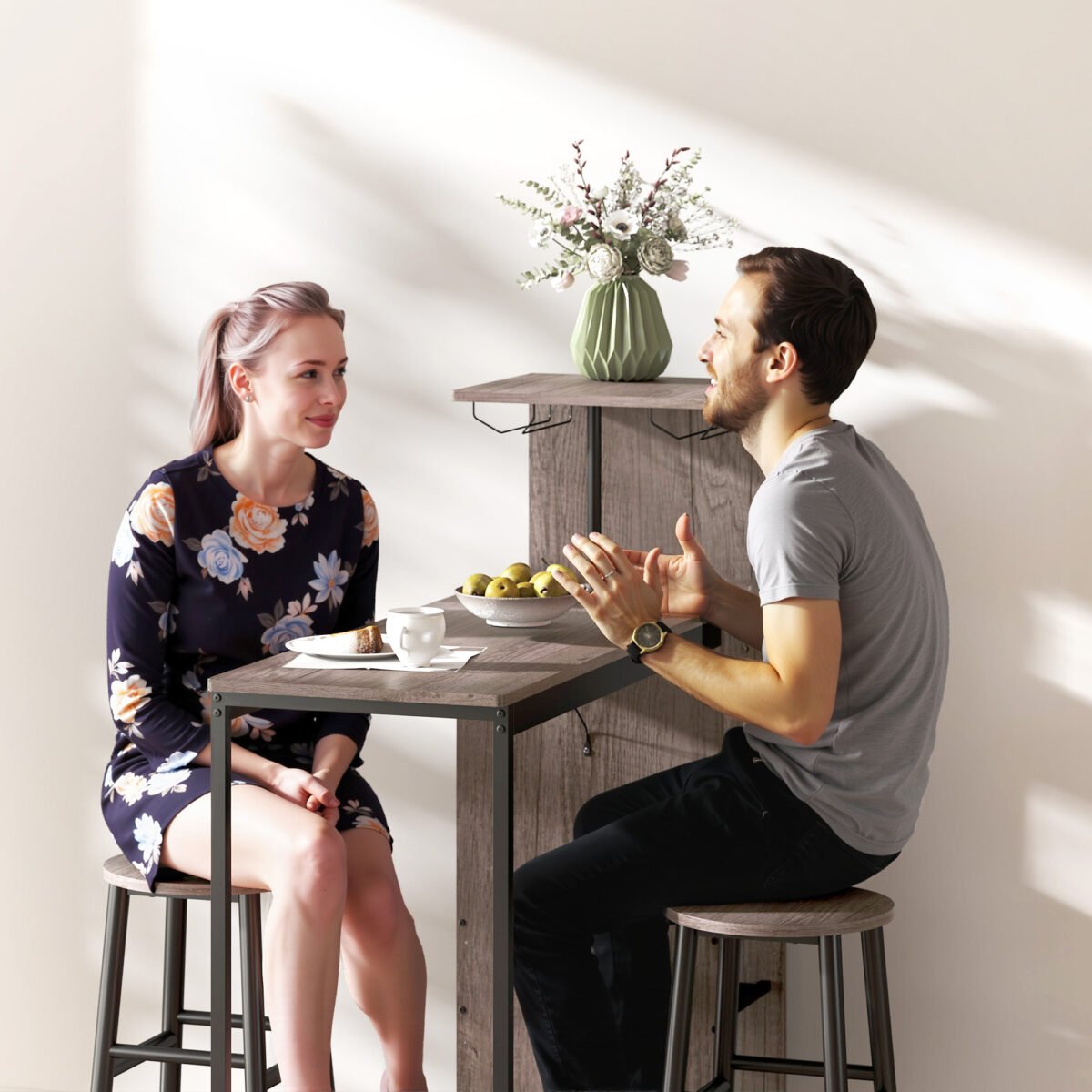 3 dalių kompaktiškas baro komplektas su integruota vyno ir gėrimų saugykla – Paveikslėlis 9