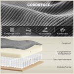 3-vietė kordo sofa su kišeninių spyruoklių užpildu ir plačiais porankiais – Paveikslėlis 4