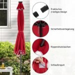 300 cm lauko skėtis su LED apšvietimu ir rankeniniu mechanizmu (Vyno spalva) – Paveikslėlis 5