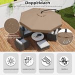 Konsolinis sodo skėtis su rankena ir apsaugine danga 300 cm (Ruda) – Paveikslėlis 2