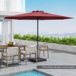 Sodo skėtis su rankiniu mechanizmu 360 cm skersmens (Raudona) – Paveikslėlis 5