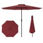 360 cm skersmens sodo skėtis su rankeniniu mechanizmu (Raudona)