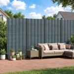 4 dalių UV ir vandeniui atsparių tvoros privatumo juostų rinkinys su tvirtinimo spaustukais 35 m x 19 cm