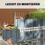 4 dalių UV ir vandeniui atsparių tvoros privatumo juostų rinkinys su tvirtinimo spaustukais 35 m x 19 cm