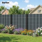 4 dalių UV ir vandeniui atsparių tvoros privatumo juostų rinkinys su tvirtinimo spaustukais 35 m x 19 cm