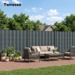 4 dalių UV ir vandeniui atsparių tvoros privatumo juostų rinkinys su tvirtinimo spaustukais 35 m x 19 cm