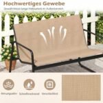 4 dalių lauko baldų rinkinys su grūdinto stiklo staliuku (Ruda)