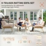 4 dalių poliratano lauko poilsio komplektas su giliomis sėdynėmis ir storomis pagalvėmis – Paveikslėlis 4