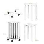 4 dalių sukraunamų medžio masyvo kėdžių komplektas su ratukų baze (Balta) – Paveikslėlis 2