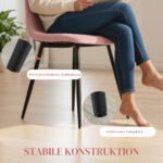 4 dalių valgomojo kėdžių komplektas su aksominiais apmušalais – Paveikslėlis 5