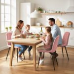 4 dalių valgomojo kėdžių komplektas su aksominiais apmušalais – Paveikslėlis 7