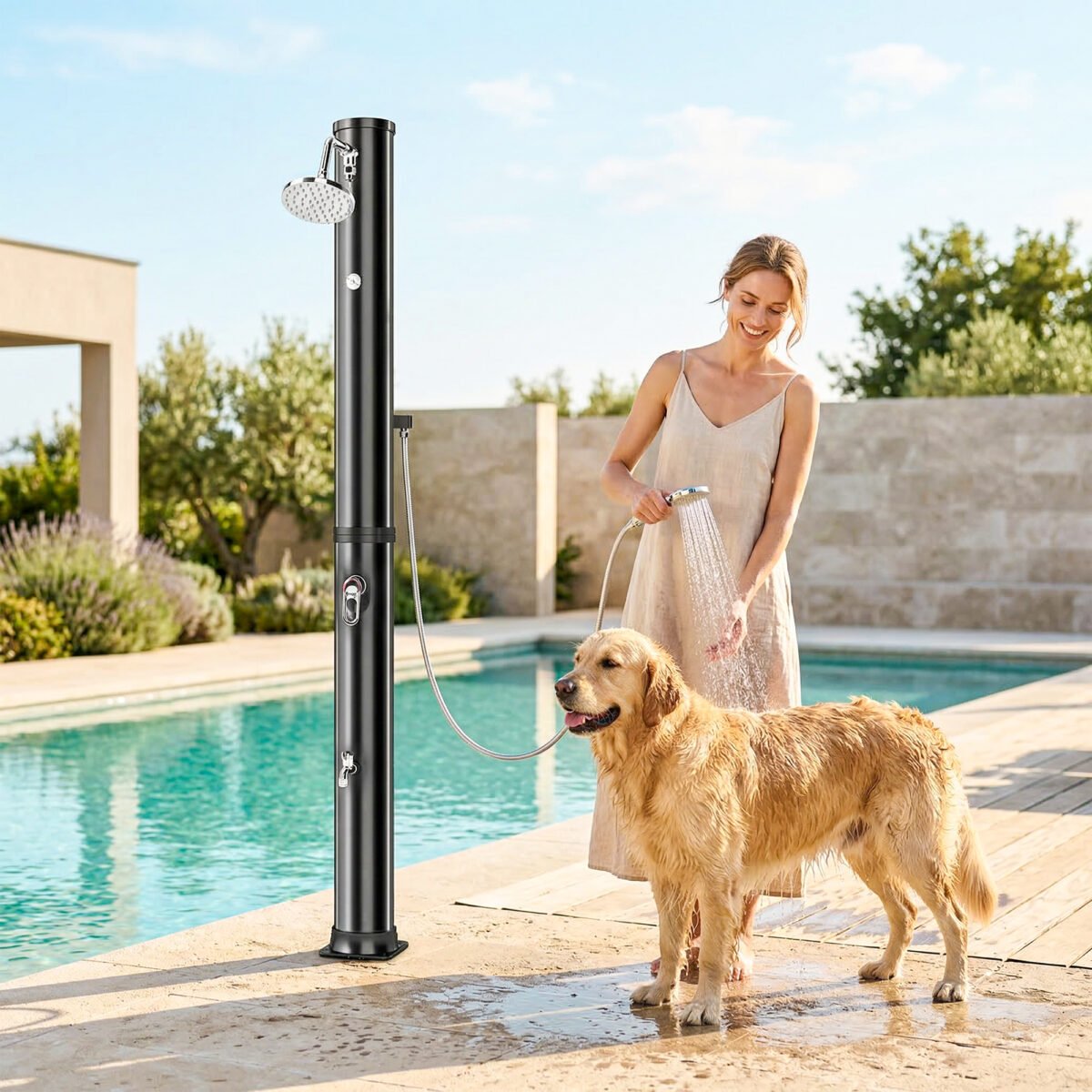 40 l saulės dušas su reguliuojama temperatūra ir įvairiais purškimo režimais – Paveikslėlis 9