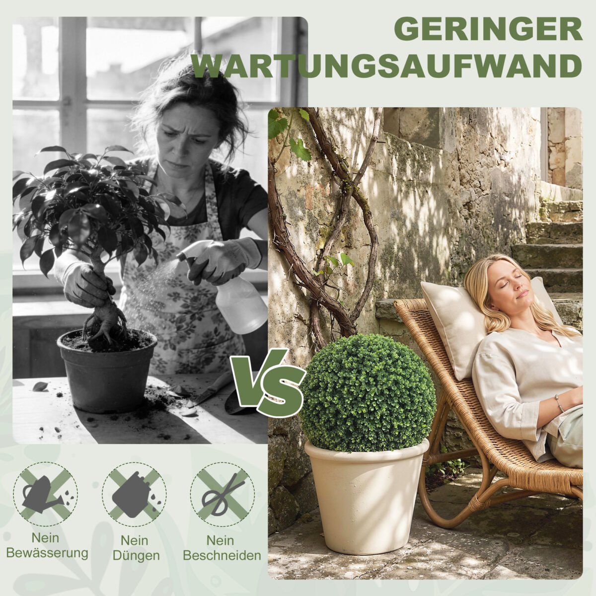 52 cm skersmens dirbtinių eukalipto rutulių UV spinduliams atsparus rinkinys – Paveikslėlis 6