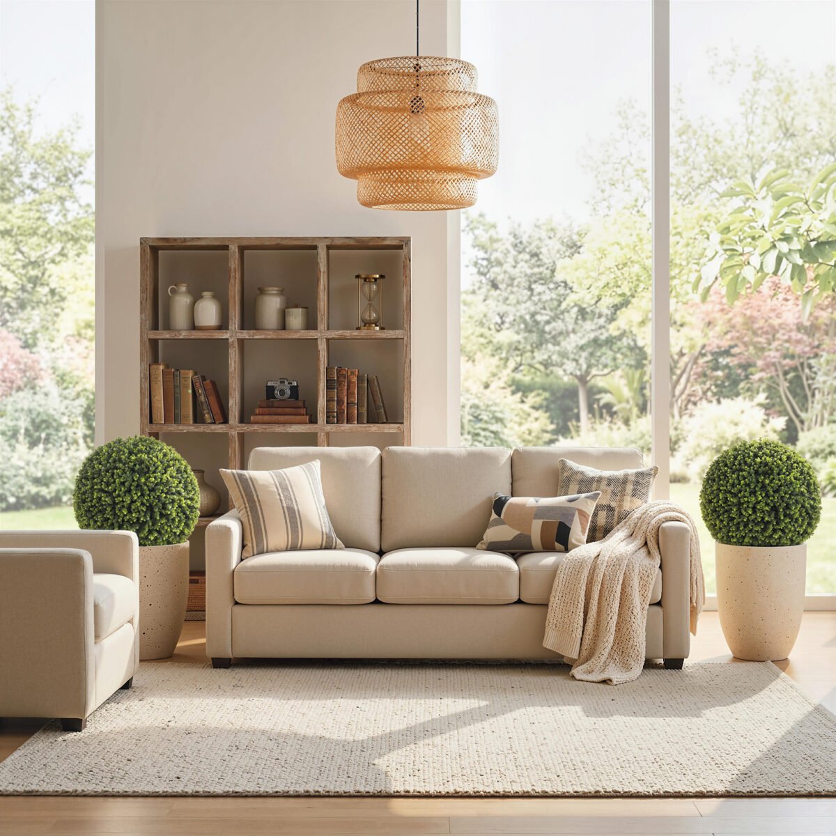 52 cm skersmens dirbtinių eukalipto rutulių UV spinduliams atsparus rinkinys – Paveikslėlis 9