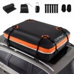 600 l talpos Automobilio Stogo Dėžė su neslystančiu pagrindu (Oranžinė)