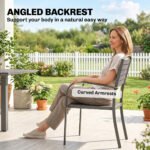 7 dalių išplečiamas lauko valgomojo komplektas su 6 kėdėmis ir medienos imitacijos lamelėmis – Paveikslėlis 7