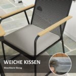 7 dalių lauko valgomojo komplektas 6 asmenims su metaliniu rėmu ir oro sąlygoms atspariu stalviršiu – Paveikslėlis 4