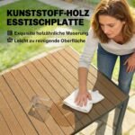 7 dalių lauko valgomojo komplektas su cinkuoto plieno rėmu ir medžio imitacijos stalviršiu – Paveikslėlis 5