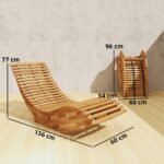 Akacijos medienos sulankstomas supamas gultas su ergonomišku S formos dizainu