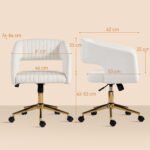 Aksominė biuro kėdė su reguliuojamu aukščiu ir supimo funkcija – Paveikslėlis 3