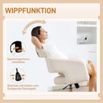 Aksominė biuro kėdė su reguliuojamu aukščiu ir supimo funkcija – Paveikslėlis 5