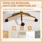 Aksominė biuro kėdė su reguliuojamu aukščiu ir supimo funkcija – Paveikslėlis 6