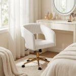 Aksominė biuro kėdė su reguliuojamu aukščiu ir supimo funkcija – Paveikslėlis 9