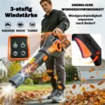Akumuliatorinis 20V lapų pūstuvas-siurblys su 2x 4.0Ah akumuliatoriais, įkrovikliu ir Turbo-Boost funkcija – Paveikslėlis 6
