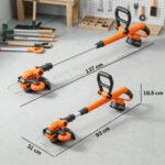 Akumuliatorinis žolės trimeris su dviem baterijomis ir reguliuojama teleskopine rankena – Paveikslėlis 3