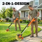 Akumuliatorinis žolės trimeris su dviem baterijomis ir reguliuojama teleskopine rankena – Paveikslėlis 4