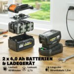 Akumuliatorinis žolės trimeris su dviem baterijomis ir reguliuojama teleskopine rankena – Paveikslėlis 6