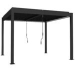 Aliumininė pergola 3x3 m su reguliuojamu lamelių stogu ir LED apšvietimu