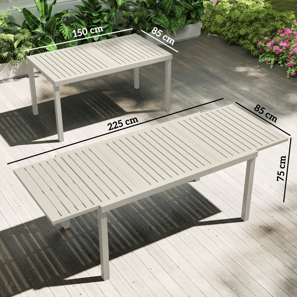 Aliuminis prailginamas sodo stalas 6-8 vietų – Paveikslėlis 3