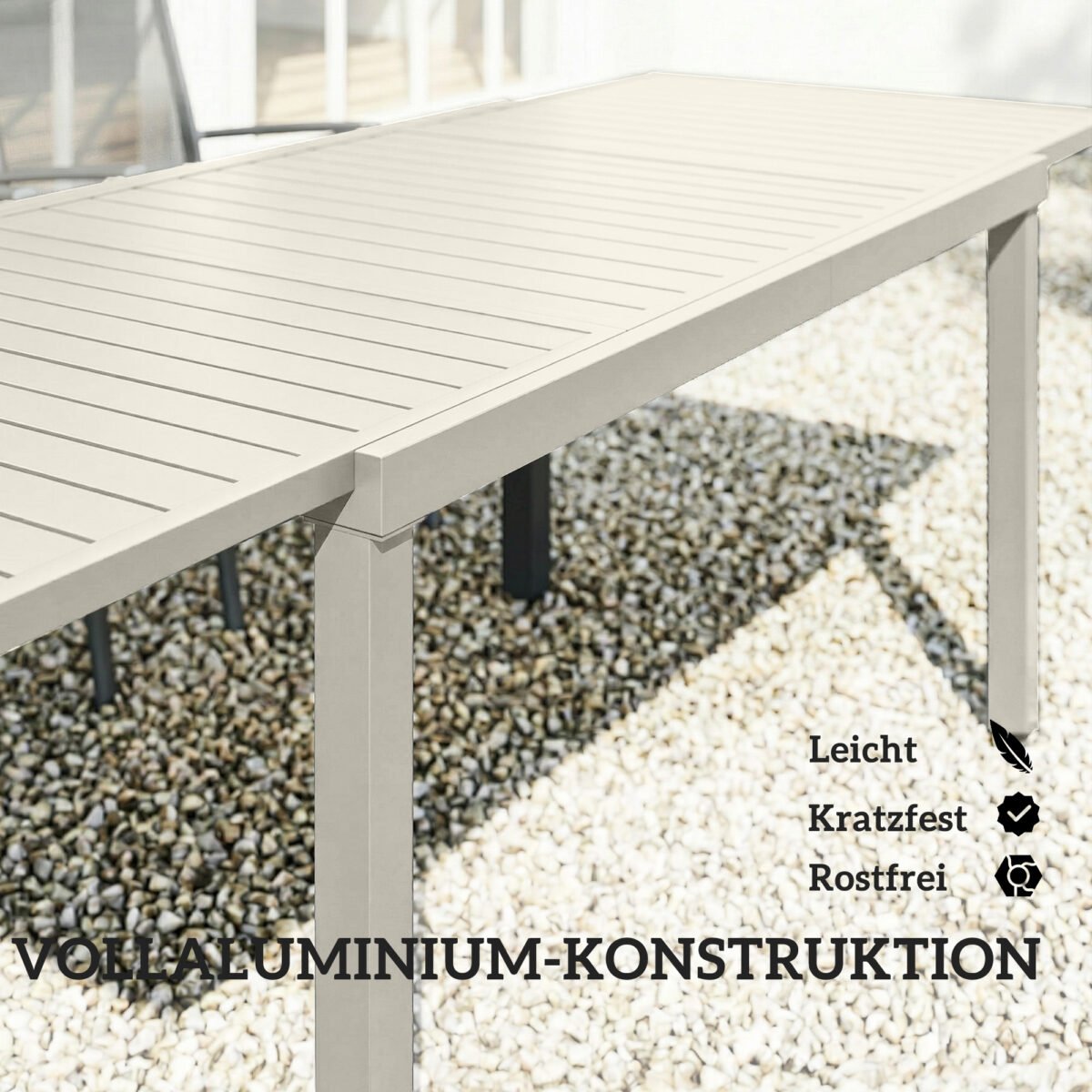 Aliuminis prailginamas sodo stalas 6-8 vietų – Paveikslėlis 5