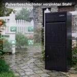 Antivagystinė lauko pašto dėžė su paketų ir laiškų anga (Juoda)
