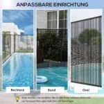 Apsauginė baseino tvora vaikams, 4 dalių, iš aliuminio ir tekstileno – Paveikslėlis 7