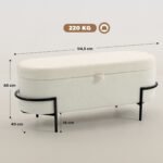 Aptrauktas suoliukas su daiktadėže ir plieninėmis kojomis – Paveikslėlis 3